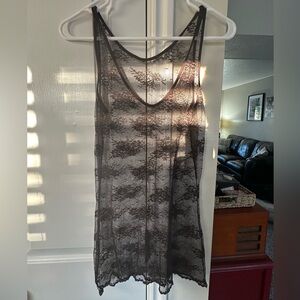 Brown lace tank